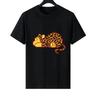 Disney Pooh Bear Print Pattern Woman Black Casual Loose Parent-child Clothing Top Ladies Cheap Short Sleeves T-Shirt Men Blouses