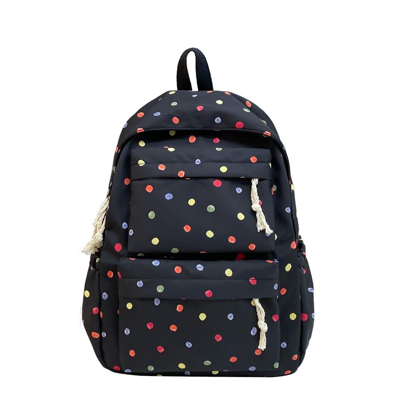 

Женский рюкзак с принтом в горошек, кампус, маленький цветочный студенческий школьный рюкзак, легкий дорожный рюкзак разноцветный