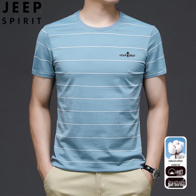 

JEEP SPIRIT Men s Striped Short Sleeve T-Shirt M