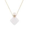 Natural crystal rhombus perfume bottle pendant necklace aromatherapy healing gemstone stainless steel necklace for women