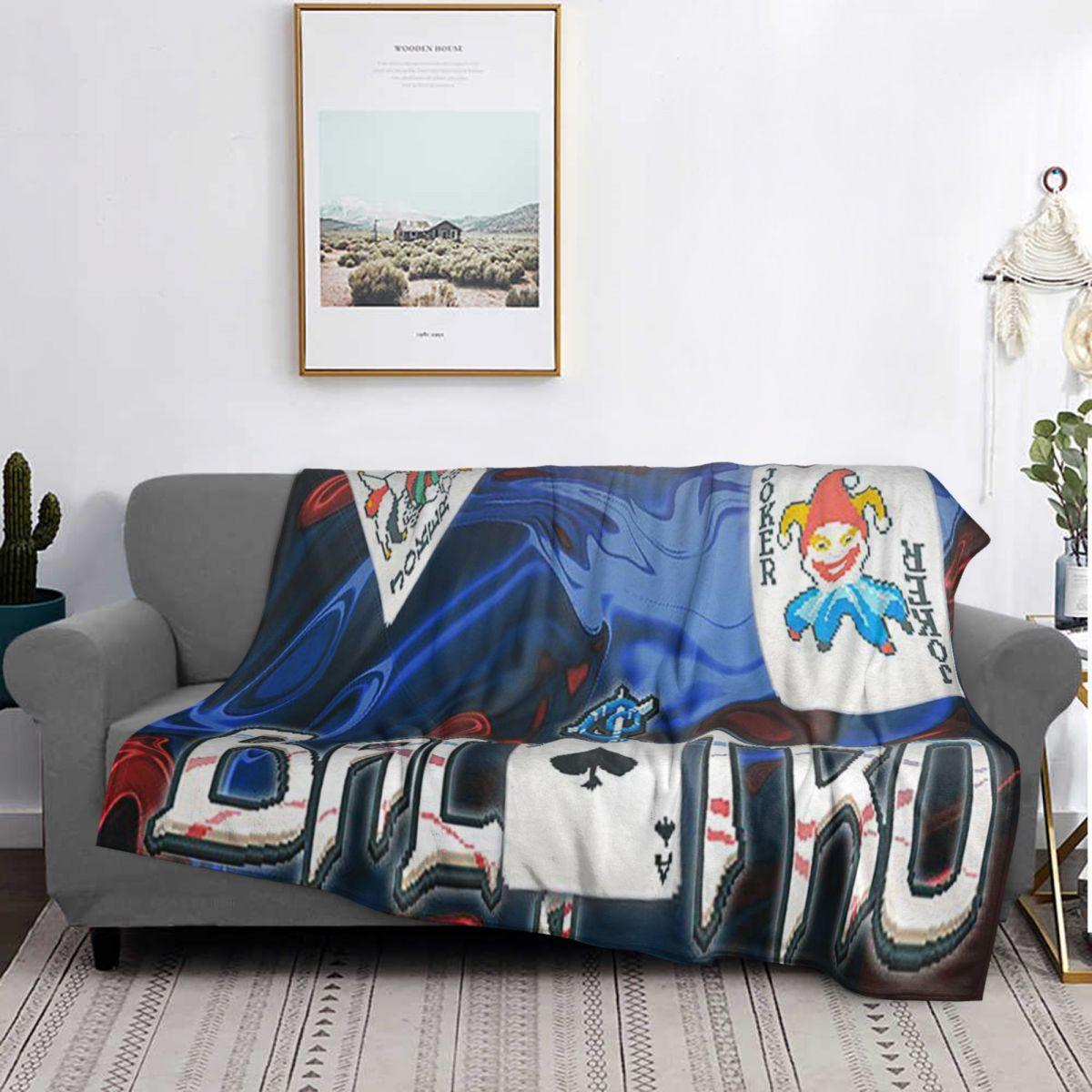 Balatro Playing Card Jocker Lusty Joker Blanket Soft Flannel Throw Blanket Bedding for Bed Living Room Picnic Travel Home Sofa 75X95CM