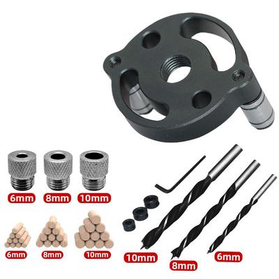 Woodworking Drill Locator Kit Pocket Hole Jig with 3 Drill Bushings for Precise For Angle Drilling In Various Thicknesses