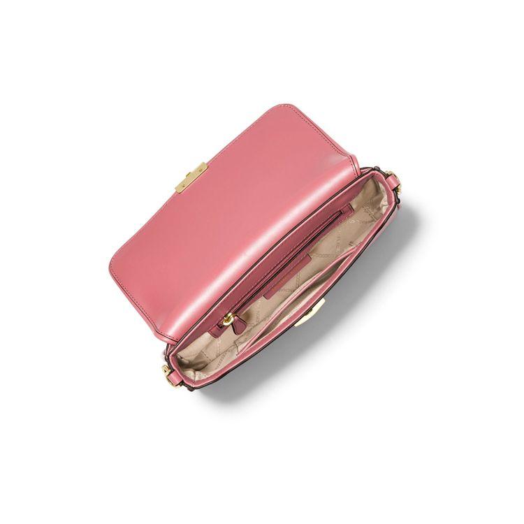 Michael Kors Mk Bradshaw Solid Letter Logo Chain Quilted Weave Flap Leather Baguette Bag Women bags Light-Pink 30S1G2BL1T-644