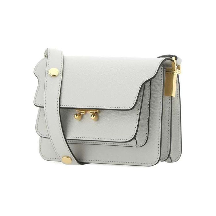 Marni Trunk Series Grainy Adjustable Shoulder Strap Crossbody Calfskin Accordion Bag Women Bags Gray SBMPS01NO1LV520-ZN09N