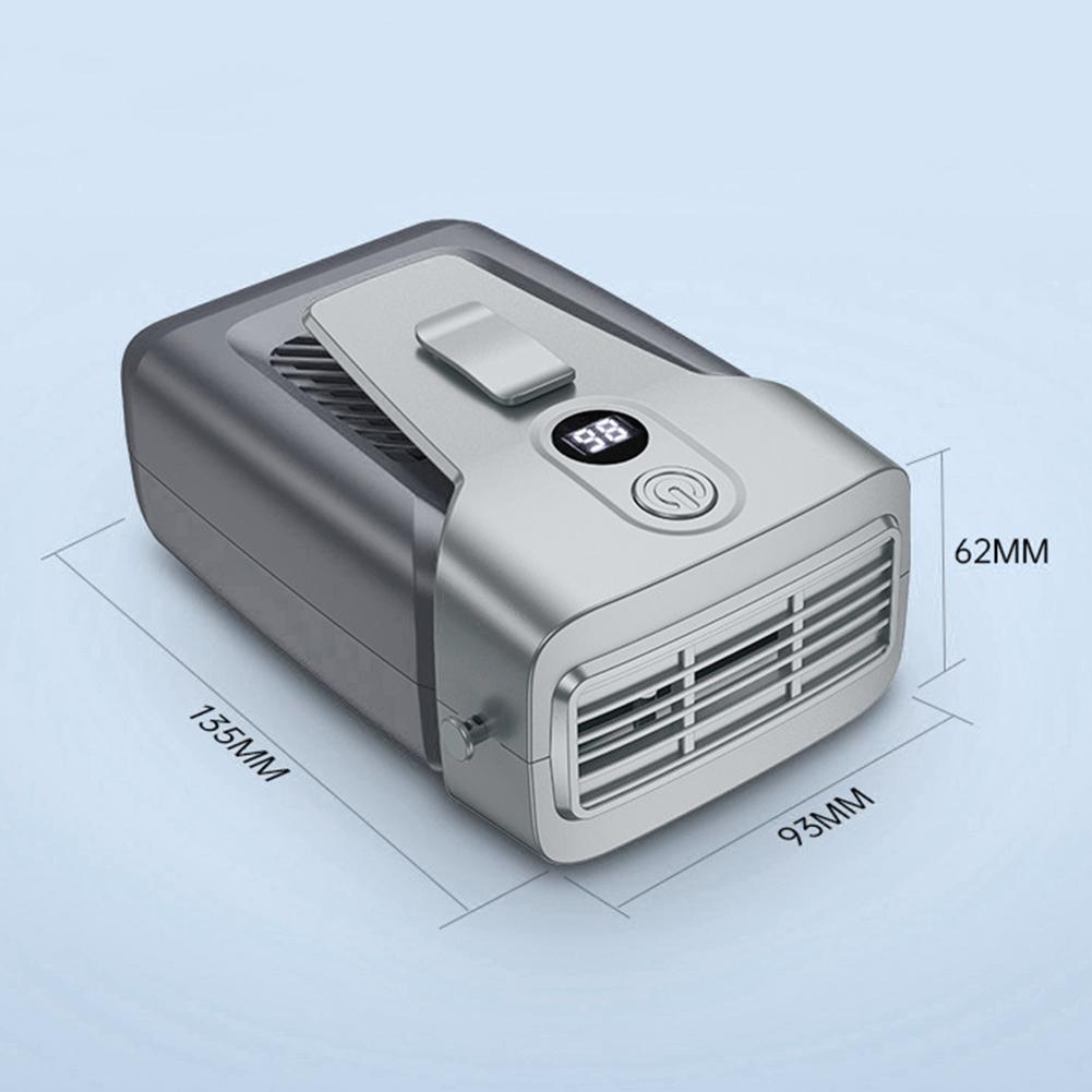USB Hanging Neck Fan Clip-on 3.7V/1.2A Small Bladeless 12000mAh Power Bank 3-gear Wind Mute for Office
