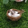 Home House Decoration Nature Bird Nest Birds Egg Realistic Feathered Artificial Craft Birds