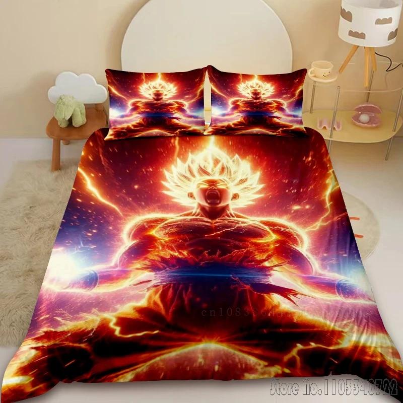 Anime Popular Dragon Ball Goku Child Bedding Set Baby Duvet Cover Sets Bedclothes Twin Single King Kids Adult Gift