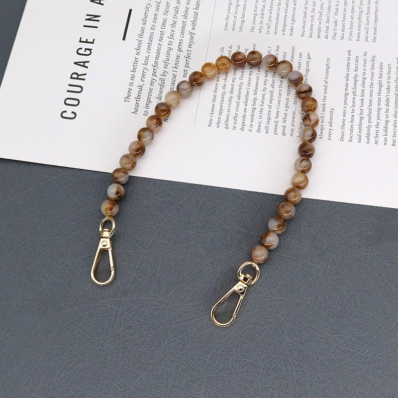 Two-tone Coffee Leopard Bee Print Chain Handbag with Crossbody Shoulder Strap