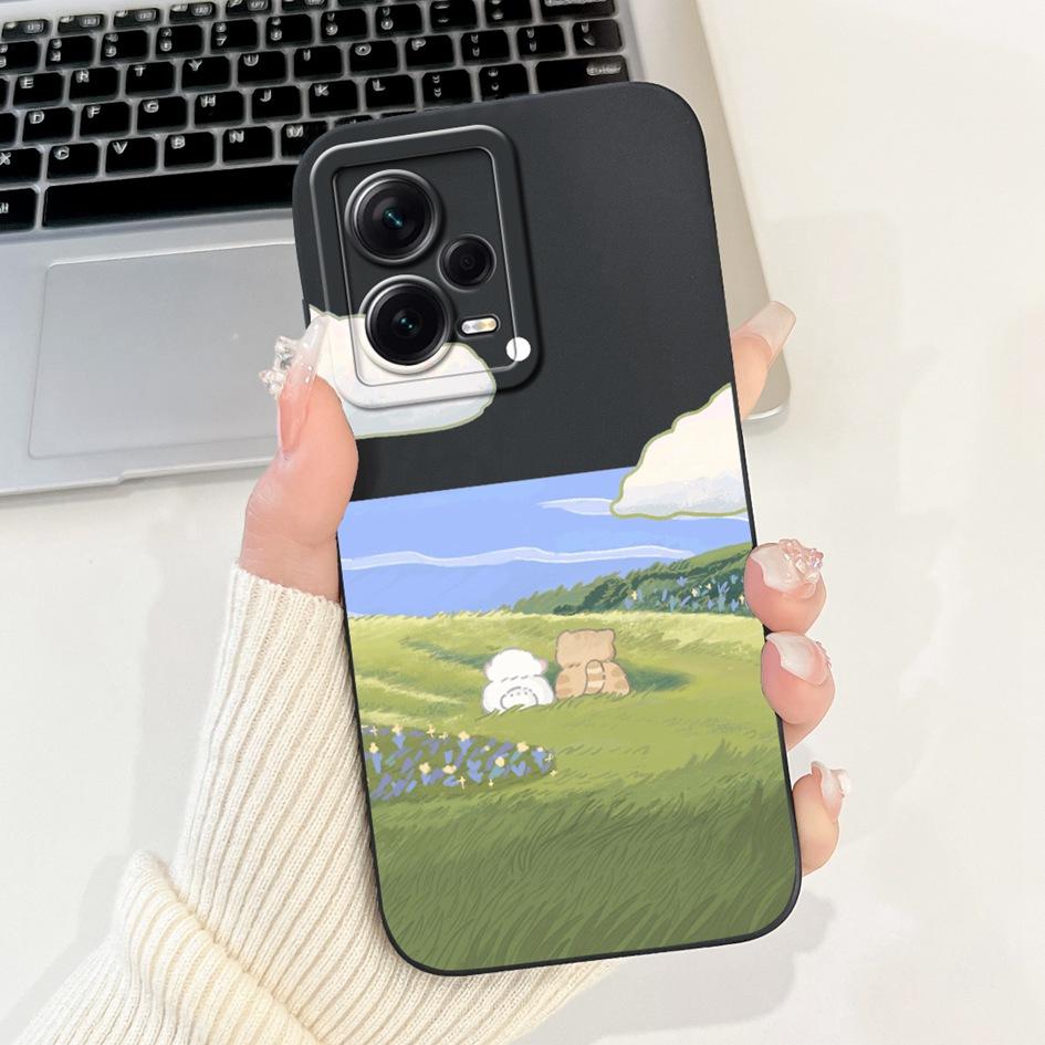 For Xiaomi Poco X5 5G Case Cover Lovely Panda Liquid Silicone Soft Back Cover For Poco X5 Pro Phone Case Coque PocoX5 X5Pro Capa