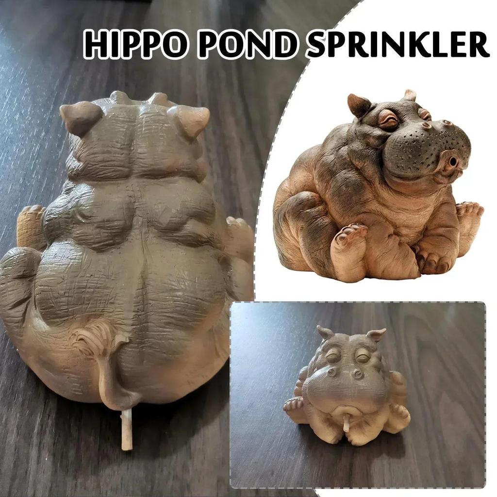 Nuovo Decorazione Ippopotamo Statua Sputafuoco da Laghetto Forniture da Giardino Ippopotamo Irrigatore Animale Esterno Cortile Patio Decorazione Casa Sculture per la Casa