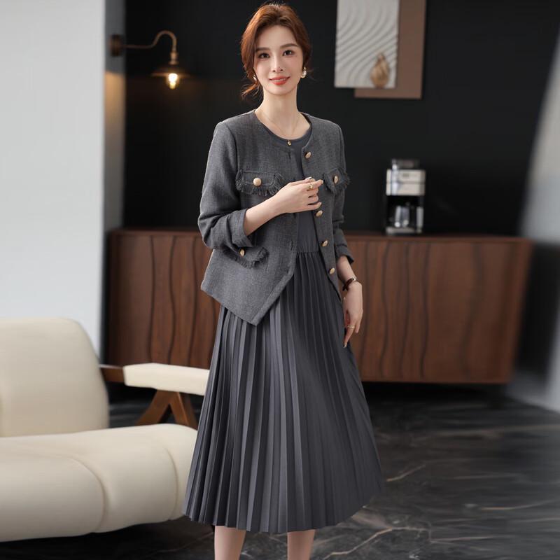 Women's H-Line Pleated Midi Skirt
