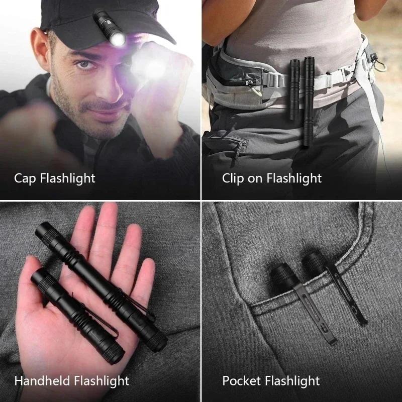 Mini Flashlight LED Pen Light,Pocket Small Torch w/Clip,Handheld Penlight for Outdoor Camping Emergency,Christmas Stocking Gift