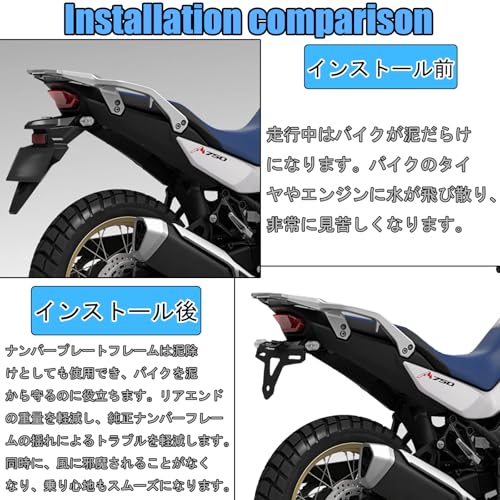 MAORANG Motorcycle License Plate Holder with Adjustable Angle and LED Light for Transalp XL750 2025, a Neat Tail License Plate Holder for Transalp XL7