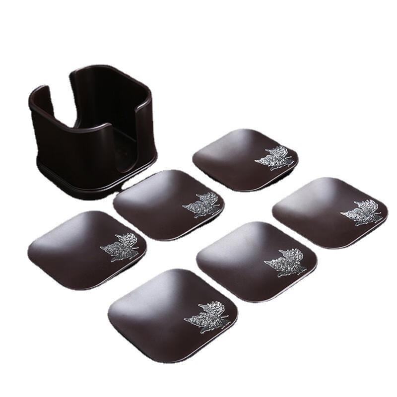 Ebony Wood Kung Fu Tea Coaster Set