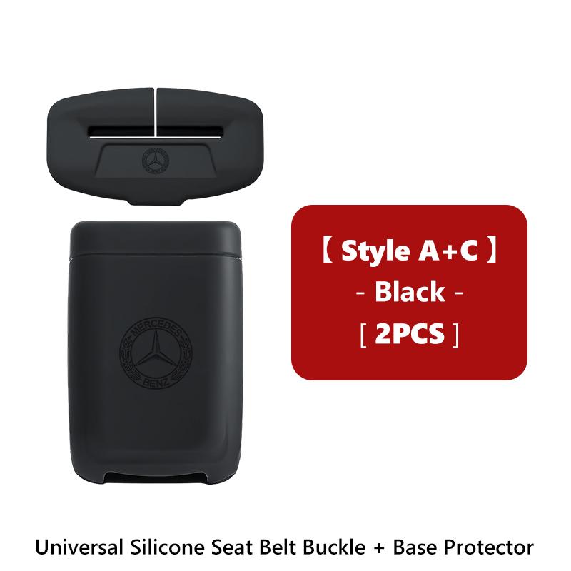 CGRE6 Car Silicone Seat Belt Buckle Anti-scratch Protector Cover Decorative Accessories For Benz AMG VIANO GLB GLC W108 W124 W126 W169