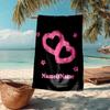 Custom Name Ultra-Soft Beach Towel with Love Theme,Ideal for Pool - Camping, Diving - Perfect Travel Essential, Vibrant Beach Towel.
