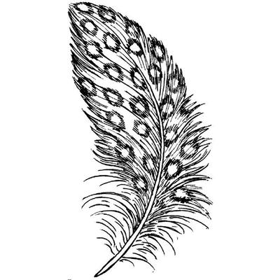 Wooden Stamp Feather 45x20mm