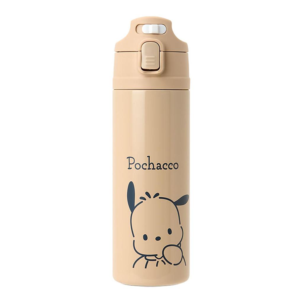 Sanrio Pochacco Stainless Steel Bottle with for Keeps Drinks 470mL Includes Name Direct 095672 Cover, Kids, Cold, Capacity, Space, One-Touch Opening,