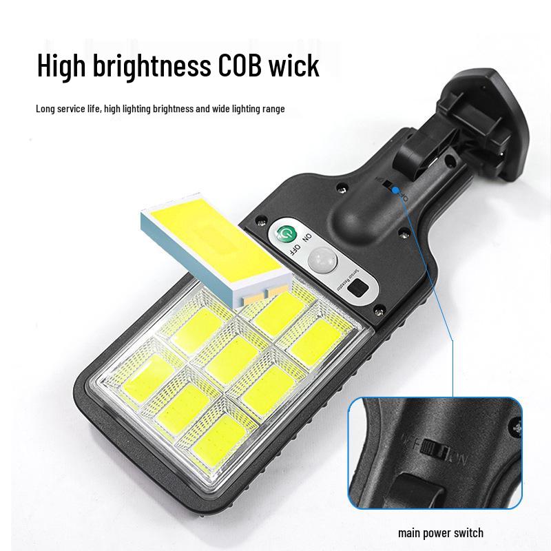 Solar-Powered LED Wall Light with Motion Sensor and Remote Control for Outdoor Use