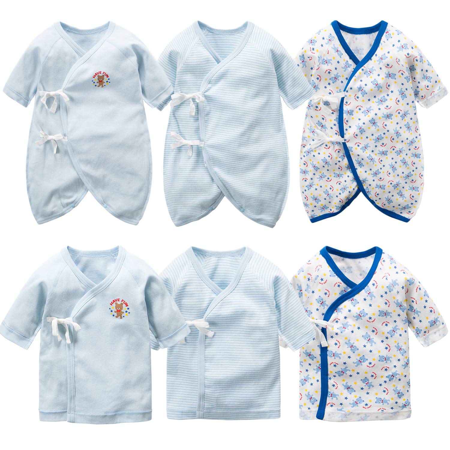 

Litchii Guusii Newborn Baby Combi Short Cotton Baby Long Sleeve Underwear Cute Blue Underwear, 6-Piece Set, Undershirts, Undershirts, 100% Clothes, синий