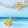 Originale Kupferanhänger Sonnenblume Biene Herz Liebe Wabe Gold Zirkon Bienenperlen Anhänger Passend für Armband für Frauen DIY Feines Geschenk