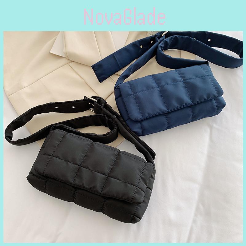 Chic Simple Design Nylon Shoulder Bag Minimalist Everyday Fashion Accessory