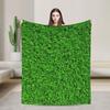 Soccer Field White Line Grass Background Soft Blankets Decorative Plush Throw Blanket Fun Couch Bed Flannel Bedspread Sofa Bed