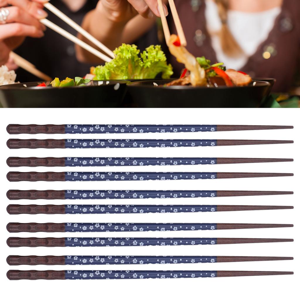 5Pairs Reusable Chopsticks Anti Slip Design Exquisite Pattern Light Comfortable Washable Chopsticks for Parties Weddings