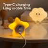 Silicone Star Moon Night Light Rechargable Sleeping Wall Nightlights 3 Level Brightness Beside Lamp For Baby Bedroom Decor