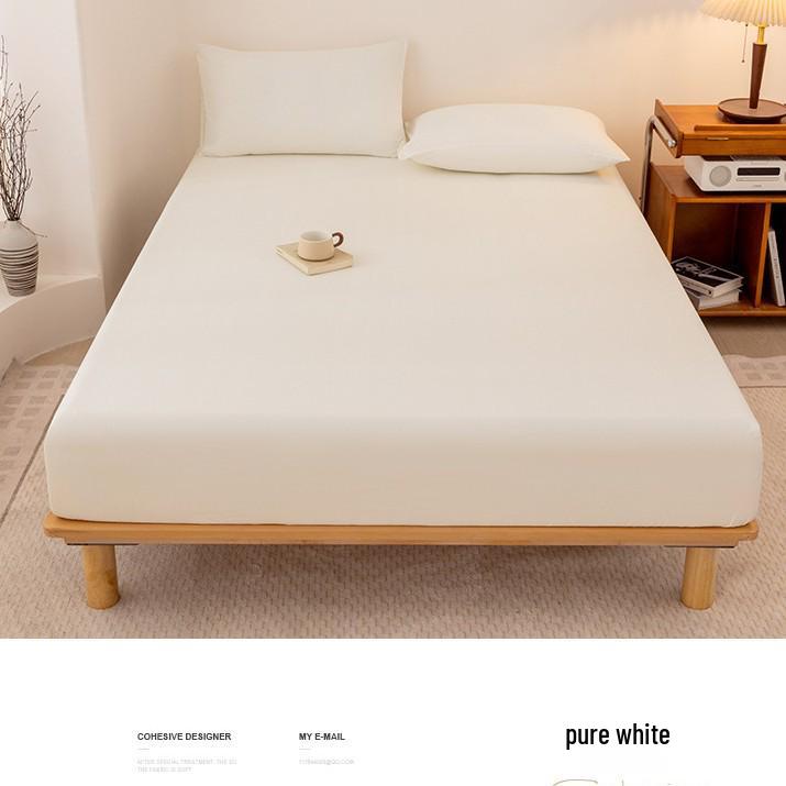 2025 Washed Flannel Solid Color Fitted Sheet: Non-Slip All-Inclusive Mattress Protector Bedspread