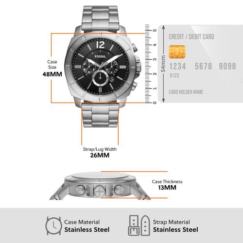 Fossil PRIVATEER BQ2757 Men's Silver Watch