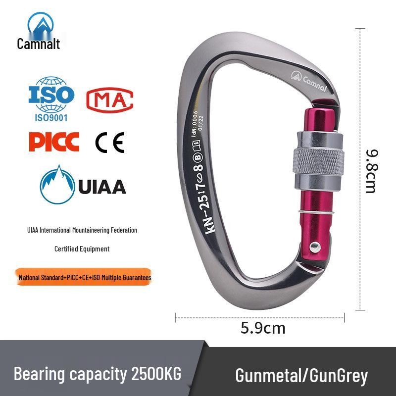 Kanle D-Shaped Screw-Lock Carabiner: Quickdraw Climbing Safety Buckle
