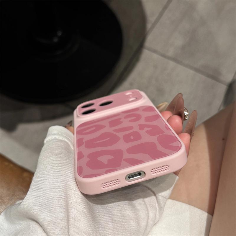 iPhone 17 Pro Leopard Print Case with Large Window Glass & Lens Film, Compatible with iPhone 14 Pro, 15 Pro, 16 Pro