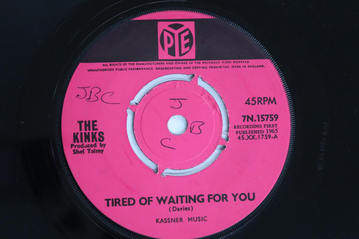 

7inch Record KINKS - Tired Of Waiting For You 7N15759 Pye Records 1965 UK Rock Used