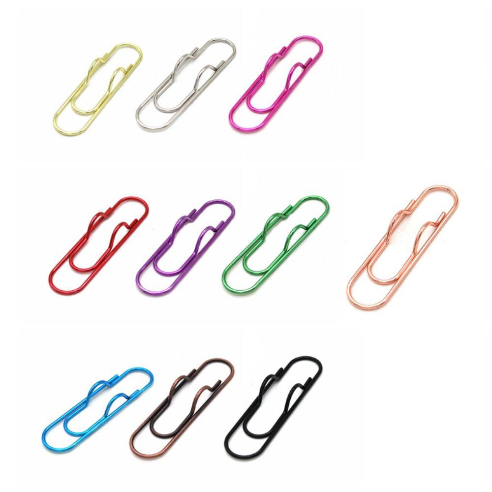 10pcs Colorful Pen Holder Paper Fix Clips Bookmarks Stationery Paper Clips  Notebook