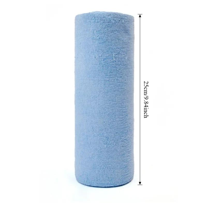 20pcs\roll Household Kitchen Cloth Microfiber Towel Rolls Reusable Cleaning Wipe Dish Rags Wash Paper Towel Replacement