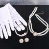French Style Children's Pearl Jewelry Set Imitation Pearl Kids Necklace Set Outfit Accessory