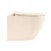 Interno wall-hung toilet bowl 49 cm rimless with W/O seat beige matt