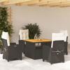 VidaXL 5-Piece Garden Dining Set with Cushions, Patio Table, Patio Furniture, Outdoor Furniture, Black 3277376