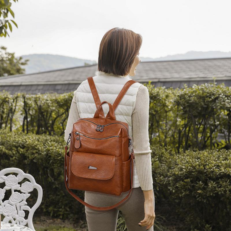 New Bag Large Capacity Women's Backpack Fashionable High Quality Shoulder Bag Retro Backpack Women