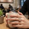 Zircon Rotatable Ring Star Rhinestone Crystal Flower Ring Flower Opening Ring  For Women
