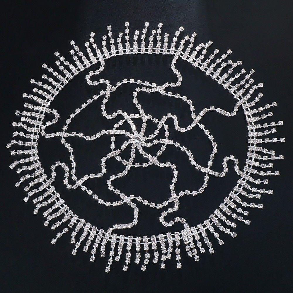 New Crystal Rhinestone Hair Chain European American Hair Accessories Tassels Stage Performance Jewelry Elegant Bridal Dress