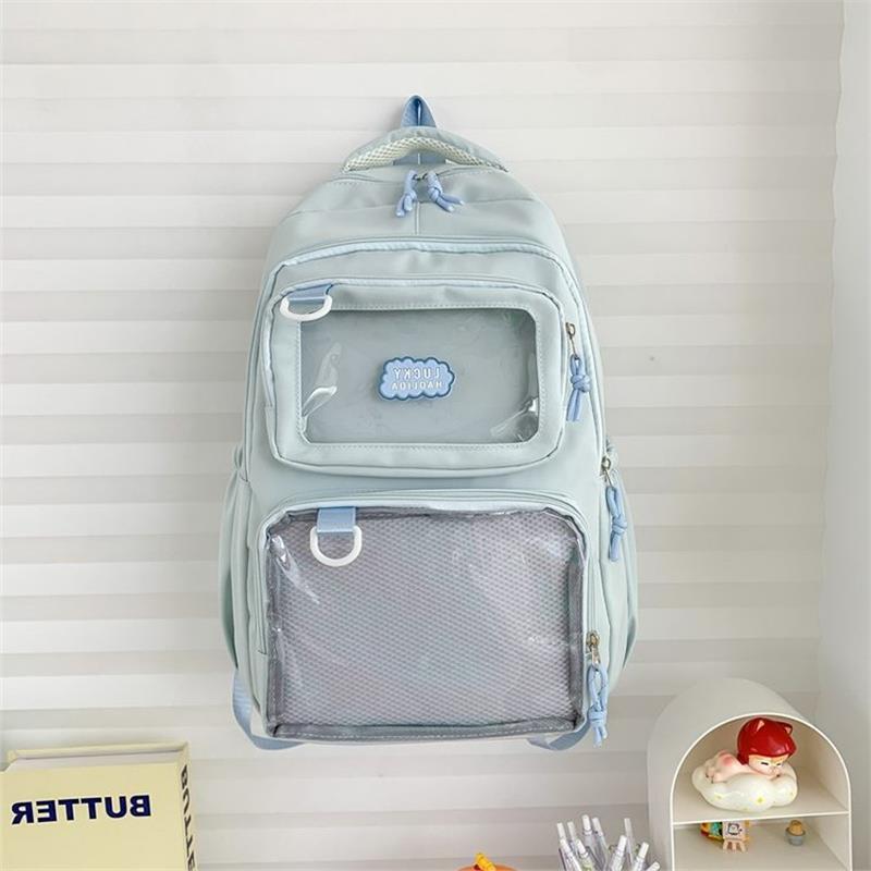 Schoolbag New Backpack Student Simple Leisure Women Large Capacity Commuter Mori School Bag Pain Bag Baby Bag Grain Bag Tide