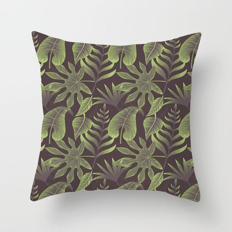 Summer Tropical Floral Cushion Cover Home Decor Office Sofa Pillowcase Green Plant Throw Pillowcase