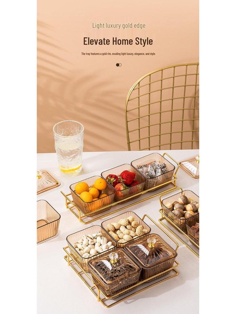 Creative Plastic Snack Compartment Plate for Living Room or Bar Use