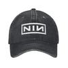 Cappellino in Tessuto Denim con Logo NIN Nine Inch Nails Cappellini da Baseball Casual Cappello Regolabile Cappellini da Baseball Estivi Unisex
