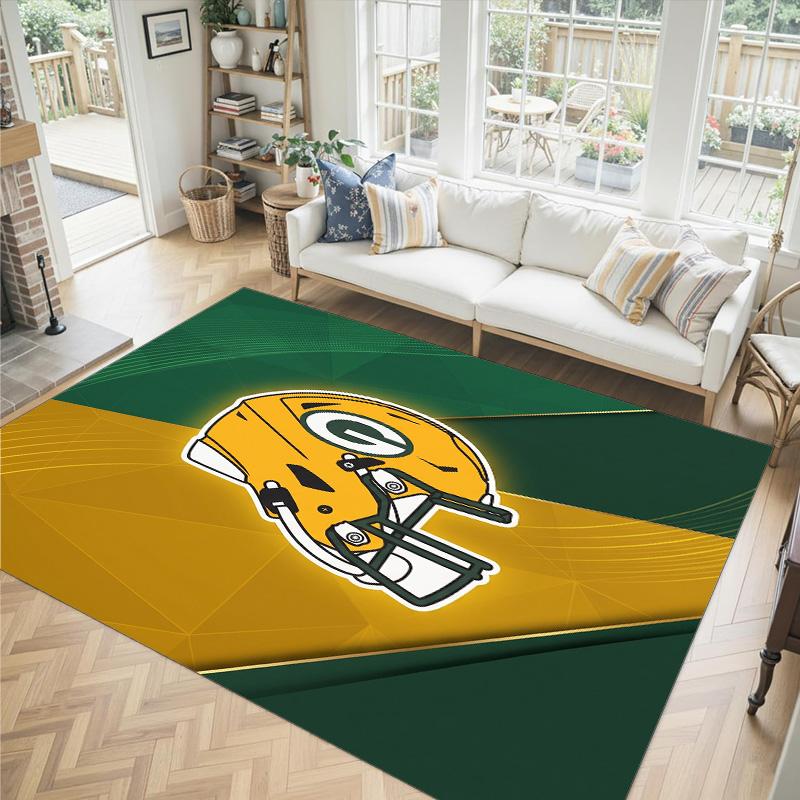 Tappeto in Velluto Cristallo Design Green Bay Packers Accogliente Non?Tappeto Stampato Antiscivolo per Camera da Letto Soggiorno Ingresso