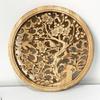 Diameter 27cm/10.8" Chinese style camphor wood carving circular decoration living room entrance background wall pendant