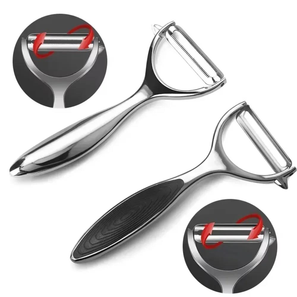 304 Stainless Steel Vegetable Peeler - Multi-Function Potato Carrot Grater Professional Kitchen Fruit Tool with Ergonomic Handle7