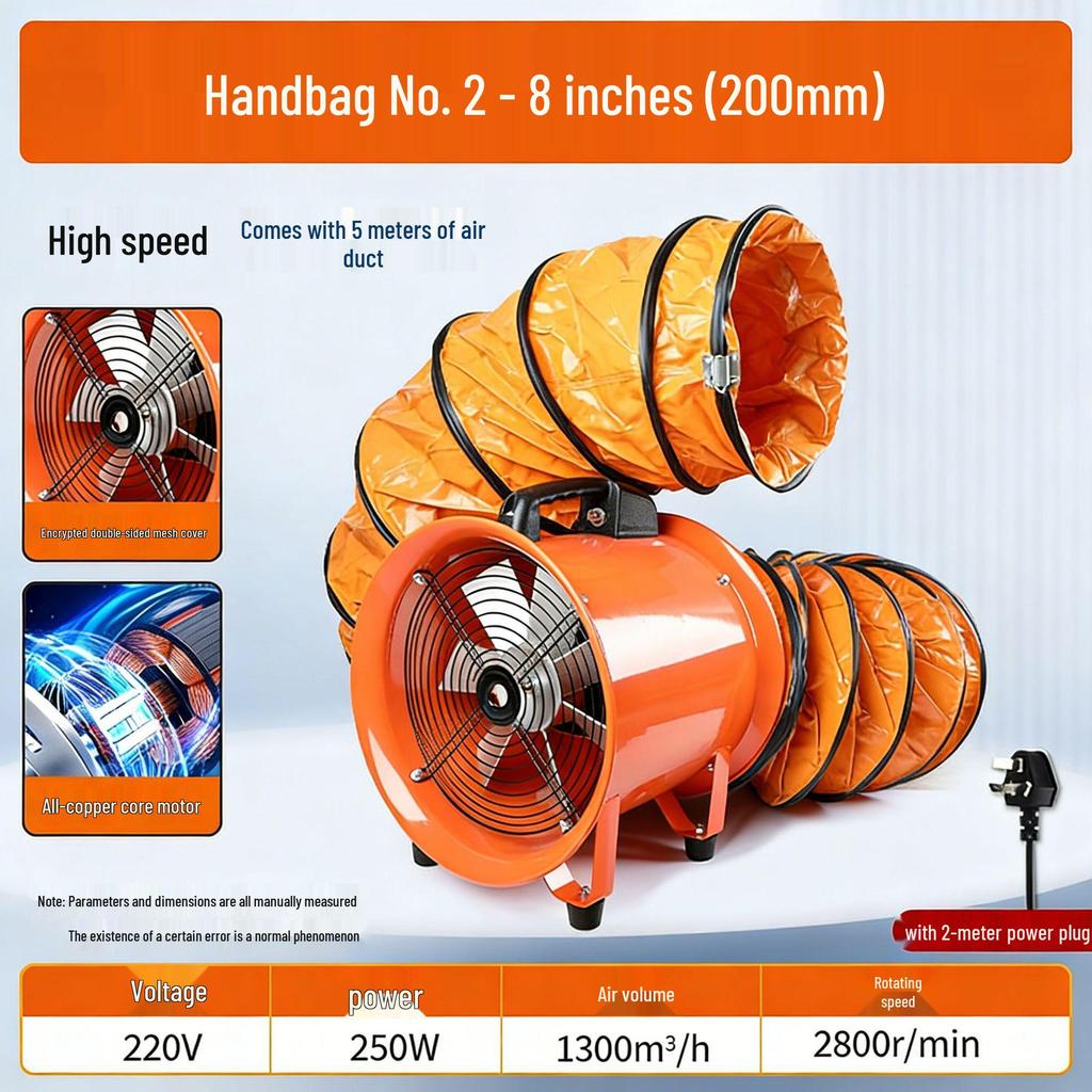 220V Portable Axial Fan: Household & Industrial Ventilation Exhaust Blower